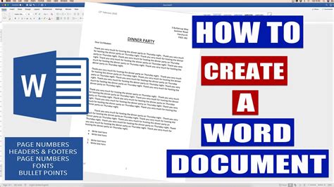 how to create a document in word