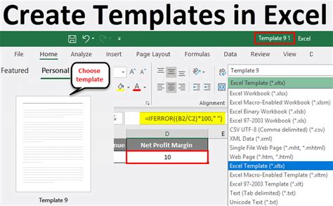 how to create a document template in excel