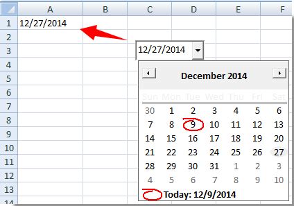 how to create a drop down calendar in excel cell