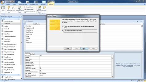 how to create a drop down list in access form