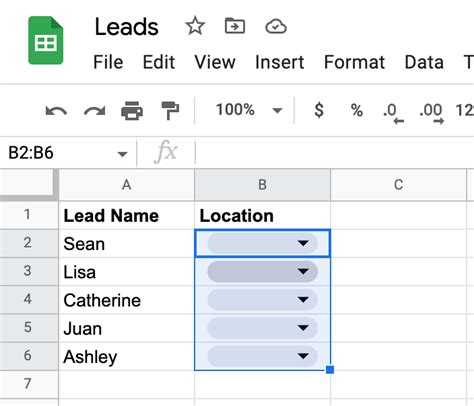 how to create a dropdown cell in google sheets