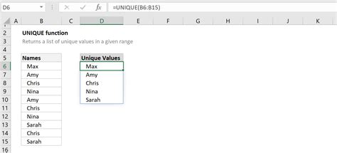 how to create a dynamic list of unique values in excel