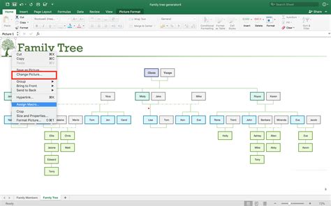 how to create a family tree chart in excel