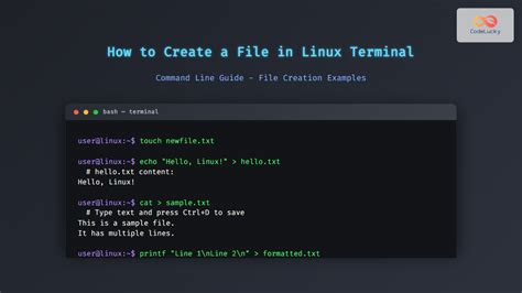 How To Create A File In Linux In Terminal