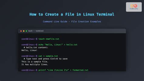 how to create a file in linux terminal command