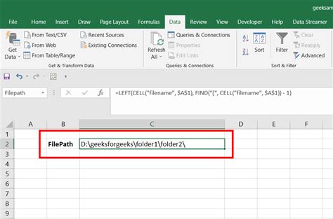 how to create a file path link in excel