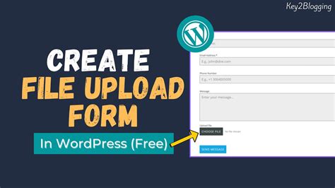 how to create a file upload form in wordpress