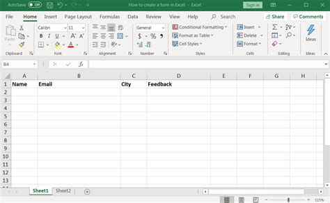 how to create a fillable form in excel for mac