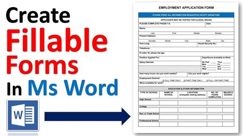 how to create a fillable form in word from scratch