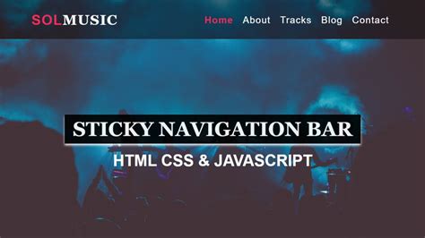 How To Create A Fixed Navigation Bar On Scroll With Html Css And Javascript