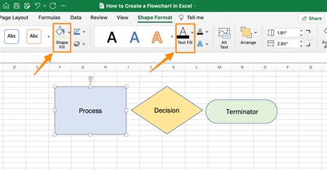 how to create a flow chart in excel