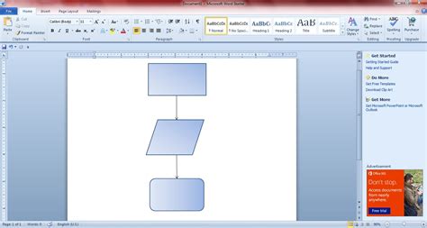 how to create a flowchart in microsoft word 2010