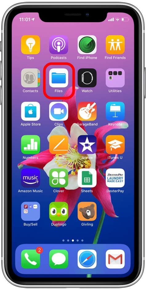 how to create a folder in files on iphone