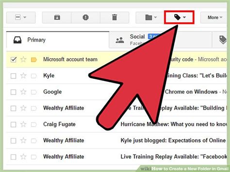 how to create a folder in gmail account