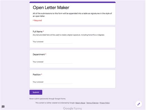 how to create a form letter in google docs