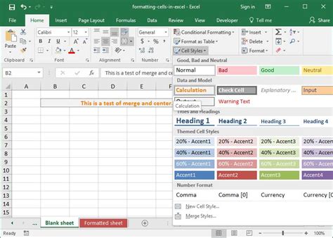 how to create a format in excel