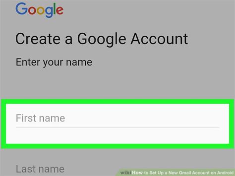 how to create a gmail address on android