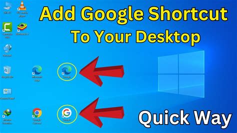 how to create a google shortcut on desktop windows 10