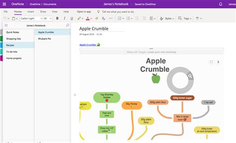 how to create a graph in one note