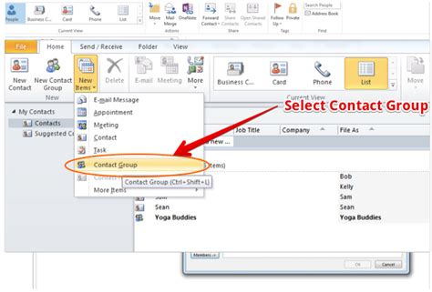 how to create a group distribution list in outlook