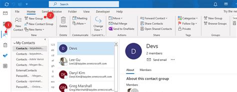 how to create a group in outlook with multiple email addresses