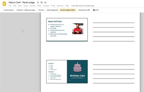 how to create a handout in google slides