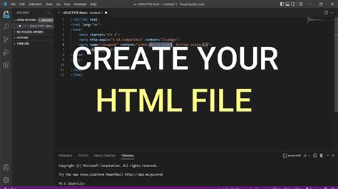 how to create a html file in vs code