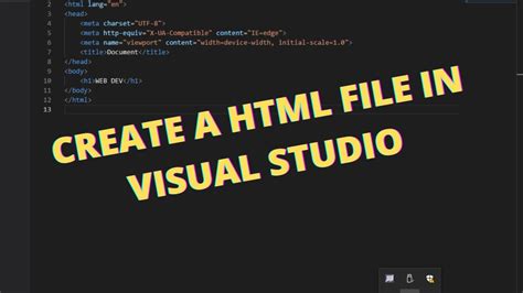 how to create a html folder in vs code