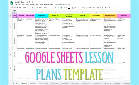 how to create a lesson plan template in google sheets