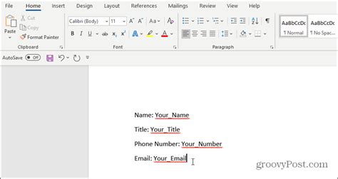 how to create a letter in word with fillable fields
