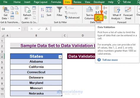 how to create a list in excel for data validation