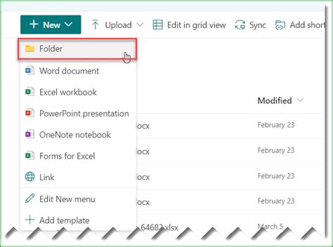 how to create a list inside a folder in sharepoint