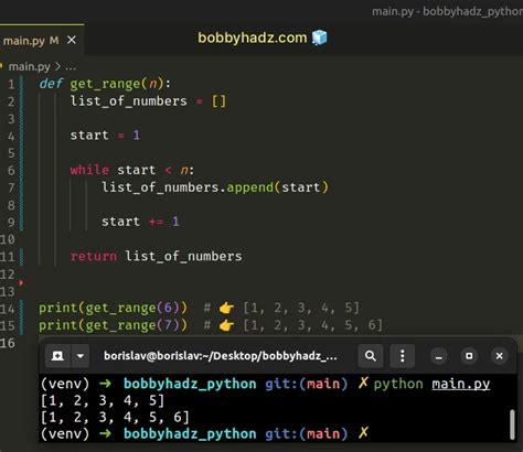 how to create a list of numbers in python using for loop