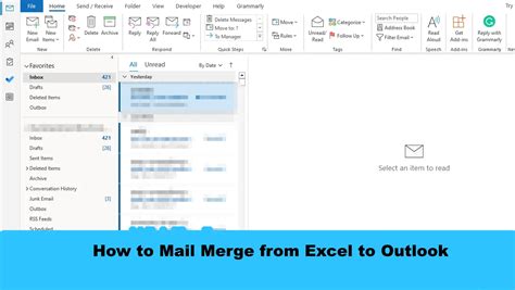 how to create a mail merge from excel to outlook