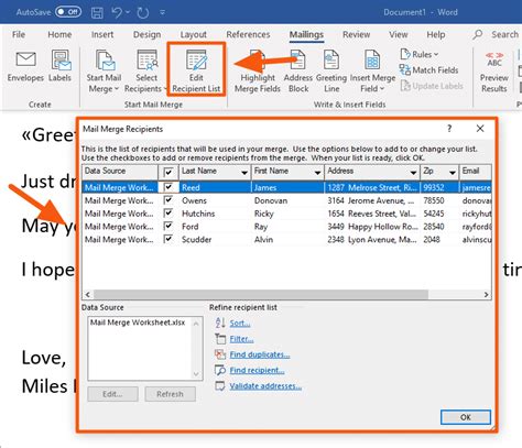 how to create a mail merge template in word 365