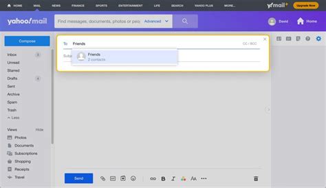 how to create a mass email list in yahoo