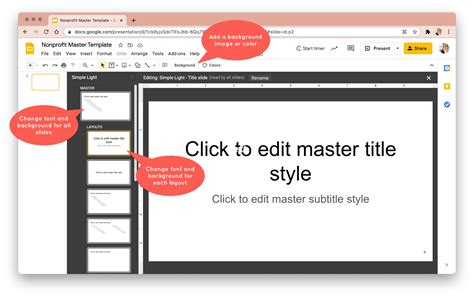 how to create a master template in google slides