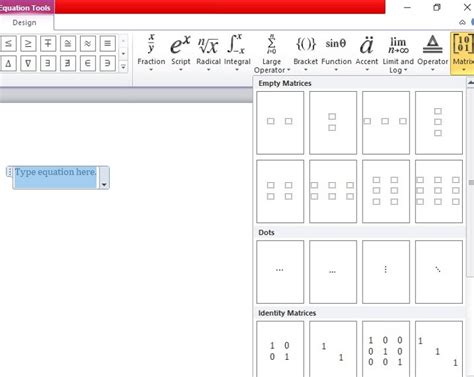 how to create a matrix table in word