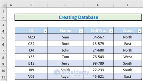 how to create a membership database in excel