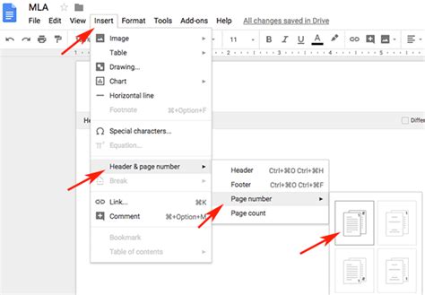 how to create a mla header in google docs