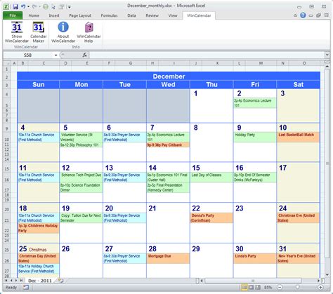 how to create a monthly schedule in excel