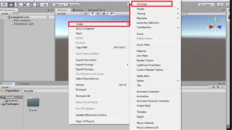 how to create a new script unity