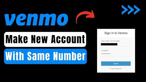 how to create a new venmo account with the same number