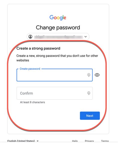 how to create a password in google account
