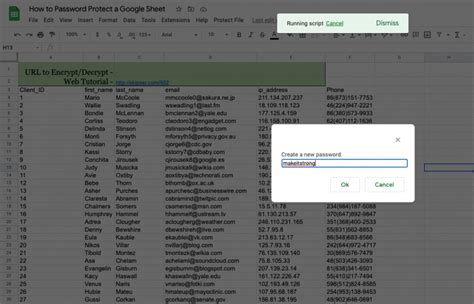 how to create a password on google sheets