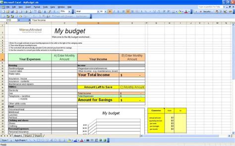 how to create a personal budget in excel
