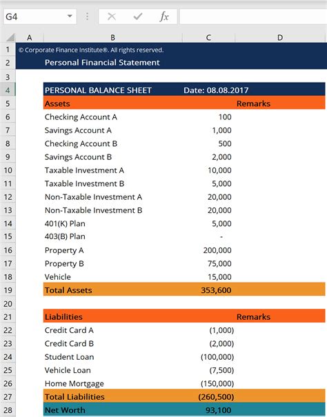 how to create a personal income and expense statement in excel