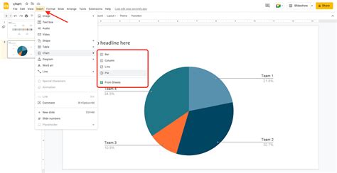 how to create a pie chart in google slides