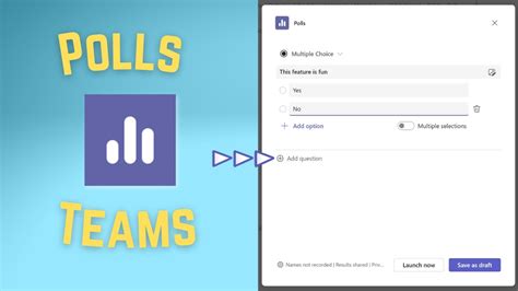 how to create a poll in teams chat with multiple questions
