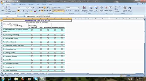 how to create a questionnaire form in excel